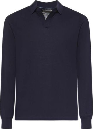 MC2 Saint Barth Polo Shirt Katoen Lange Mouwen - Heren - Polos - Blauw - 3XL - Katoen - Tops