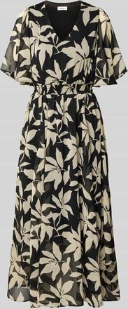 s.Oliver Red Label Tailliertes Chiffonkleid mit Allover-Muster in Black, Gr&ouml;&szlig;e 34