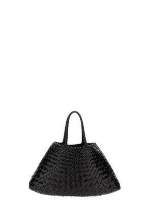 Dragon Diffusion Black Santa Croce Handwoven Leather Tote Bag