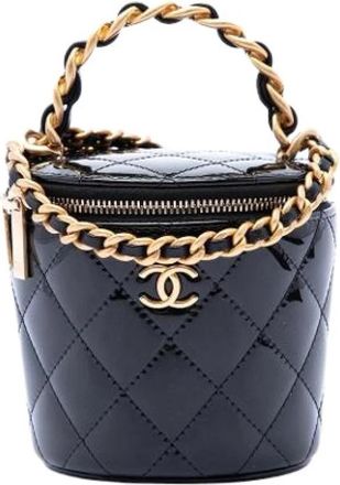 Chanel Pre-owned Afternoon Tea Vanity Case - Dames - Vintage Mini Tas - Zwart - ONE Size - Leer - Vintage