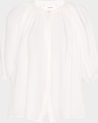 Xirena Evynn Lace-Inset Cotton Shirt