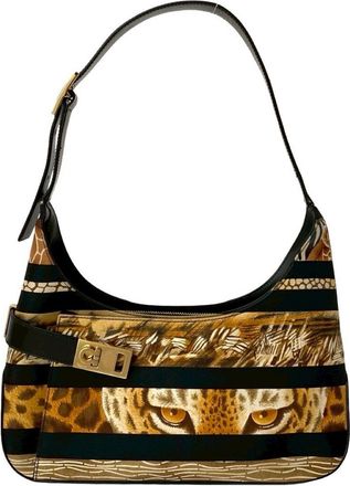 Ferragamo Leather Canvas Shoulder Bag (Pre-Owned)