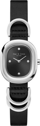 Rag & Bone Rory Leather Strap Watch, 25mm in Black at Nordstrom