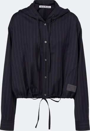 Acne Studios Pinstripe hooded wool jacket