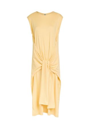 Toteme Tie-waist Jersey Midi Dress - Yellow - 32 (UK4 / Xxs)