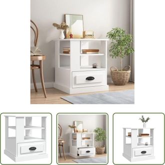 vidaXL Tavolino da soggiorno - Tavolino Bianco 50x50x60 cm in Legno Multistrato