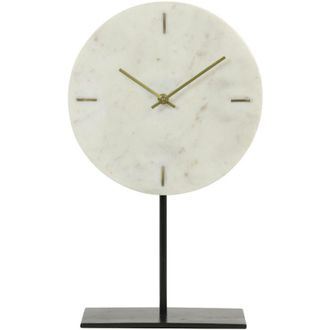 Light & Living Light&living - Reloj Sobre Base Moreno M&aacute;rmol Blanco - 26x10x43