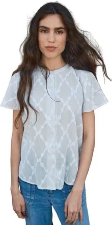 Ace & Jig Kenna Flutter Sleeve Blouse in Sketch at Nordstrom, Size Xx-Small