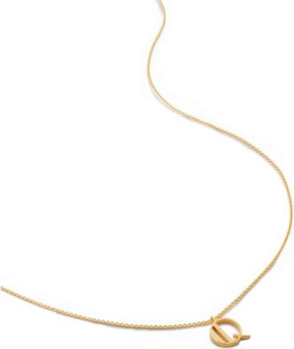 Monica Vinader Initial Pendant Necklace in 18Ct Gold Vermeil/Ss- Q at Nordstrom