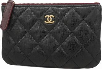 Chanel Black Grained Calfskin Coin Purse/Coin Case (Pre-Owned)