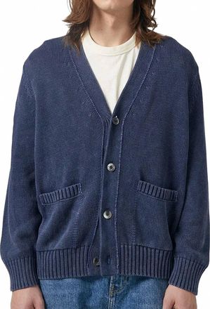 Corridor Acid Wash Cardigan In Midnight