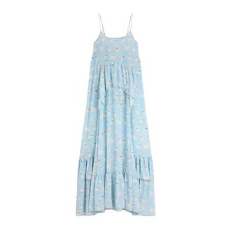 Fiorucci Maxi Dresses, female, Blue, Size: XS Ruffled Poodle Print Maxi Dress
