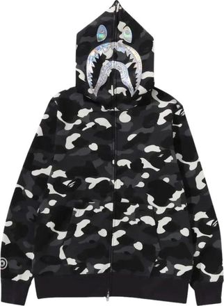 A Bathing Ape City Camo Shark Full Zip Hoodie Black 1K30-115-003-BLACK