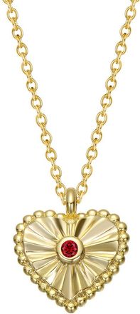 Rachel Glauber 14K Plated Cz Ruby Necklace