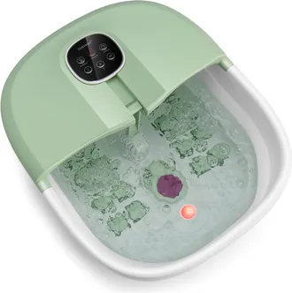 Costway Masajeador Plegable Para Pies Con Calentamiento/cubeta Pediluvio Con Mando, Masaje Con Burbujas, Masaje Con Rodillo, Caja, Piedra P&oacute;mez Y 3 Temperatur