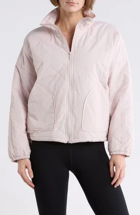 Zella Wander Diamond Quilted Jacket in Pink Hush at Nordstrom Rack, Size X-Large