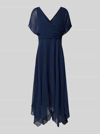 Esprit Midikleid in Wickel-Optik in Marine, Größe L