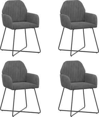 vidaXL Sillas De Comedor 4 Uds. Terciopelo Gris Oscuro 55 X 50 X 84 Cm Vidaxl
