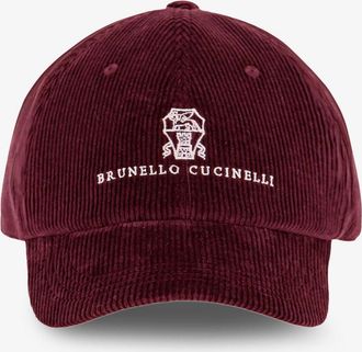 Brunello Cucinelli Cappello in velluto a coste con logo ricamato - BRUNELLO CUCINELLI - gender_Man