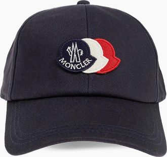 Moncler Mens Triple Logo Cap Navy - Size: OS