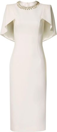 Jenny Packham Thalia midi dress - women - Viscose Crepe - 10 - Neutrals