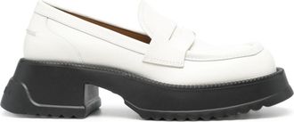 Marni two-tone leather loafers - women - Leather - 38 - White