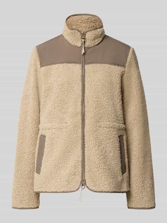 Mos Mosh Fleecejacke mit Zweiwege-Rei&szlig;verschluss Modell Elisa Eli in Beige, Gr&ouml;&szlig;e XL