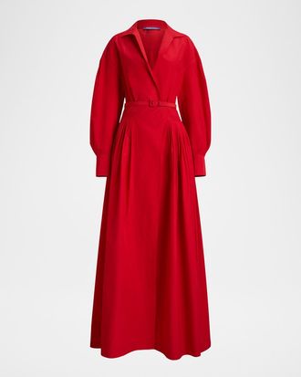 Ralph Lauren Collection Daley Cotton-Blend Poplin Evening Dress