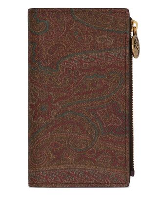 Etro paisley zip wallet - Brown