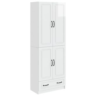 vidaXL Juego De Armarios 2 Uds. Blanco Brillante Madera De Ingenier&iacute;a Vidaxl