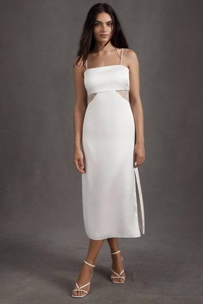 Sachin & Babi Jane Lacecutout Midi Dress In Ivory