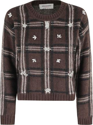 Ermanno Scervino Crew Neck Cropped Sweater