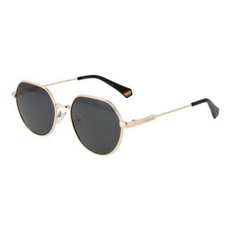 Polaroid Unisex Gold Metal Sunglasses - One Size