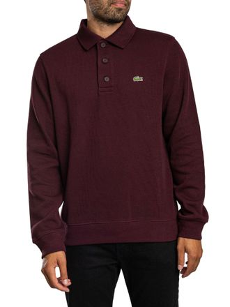 Lacoste Polo Shirt Met Lange Mouwen Van Geribbeld Katoen, Rood