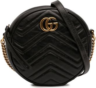Gucci Pre-owned Gucci Mini GG Marmont Matelasse Leather Round Crossbody Ladies BTKX2CT3I6251DQG