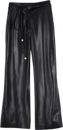 Nanushka Black Chimo Vegan Leather Wide-leg Trousers Size XS
