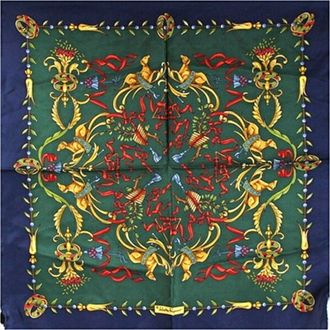 Ferragamo Navy Silk Stole (Pre-Owned)