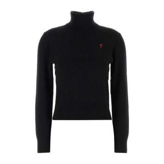 Ami Turtlenecks, female, Black, Size: S De Coeur Turtleneck Sweater