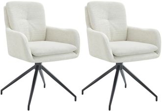 Clp Clp - Lote De 2 Sillas De Comedor Tela Pickett Crema