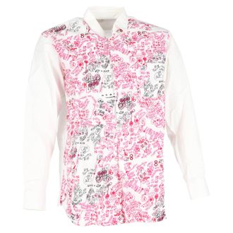 Comme Des Gar&ccedil;ons overhemd met lange mouwen en print van wit katoen
