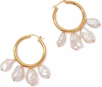 Lizzie Fortunato Womens Keshi Cool Hoops In Gold