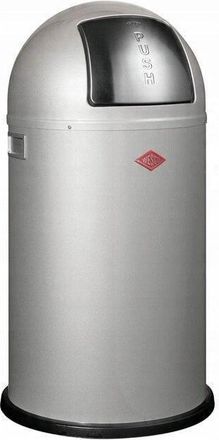 WESCO Pushboy Cubo De Basura 50 Litros Plateado Dise&ntilde;o Moderno