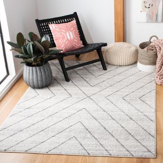 Safavieh Adirondack Machine Made Area Rug, Ivory / Dark Grey Contemporary Style Easy Care