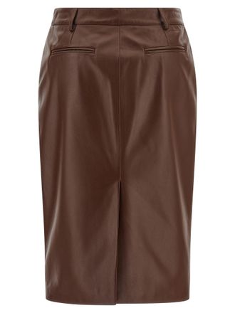 Giuseppe Di Morabito Leather Midi Skirt - Brown