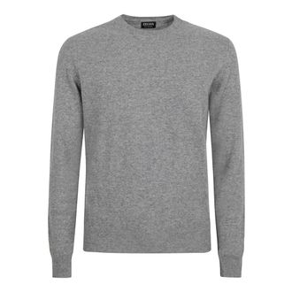 Ermenegildo Zegna Cashmere Knitwear, male, Gray, Size: L Cashmere Sweater