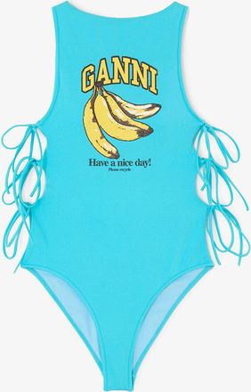 Ganni Swimsuit with Banana - Size XXS Blue