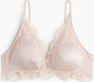 H&M Wattierter Soft-BH aus Mikrofaser und Spitze - Pink