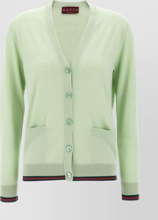 Gucci v-neck cardigan front pockets
