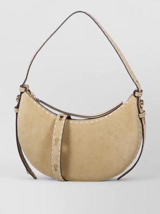 Tory Burch romy curved suede shoulder top handle bag