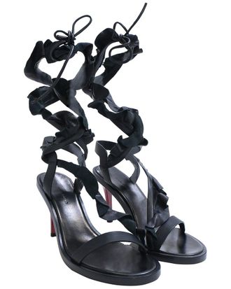 Isabel Marant Womens Leather Ansel Ruffle Strap Sandal Heel (Authentic Pre- Loved)